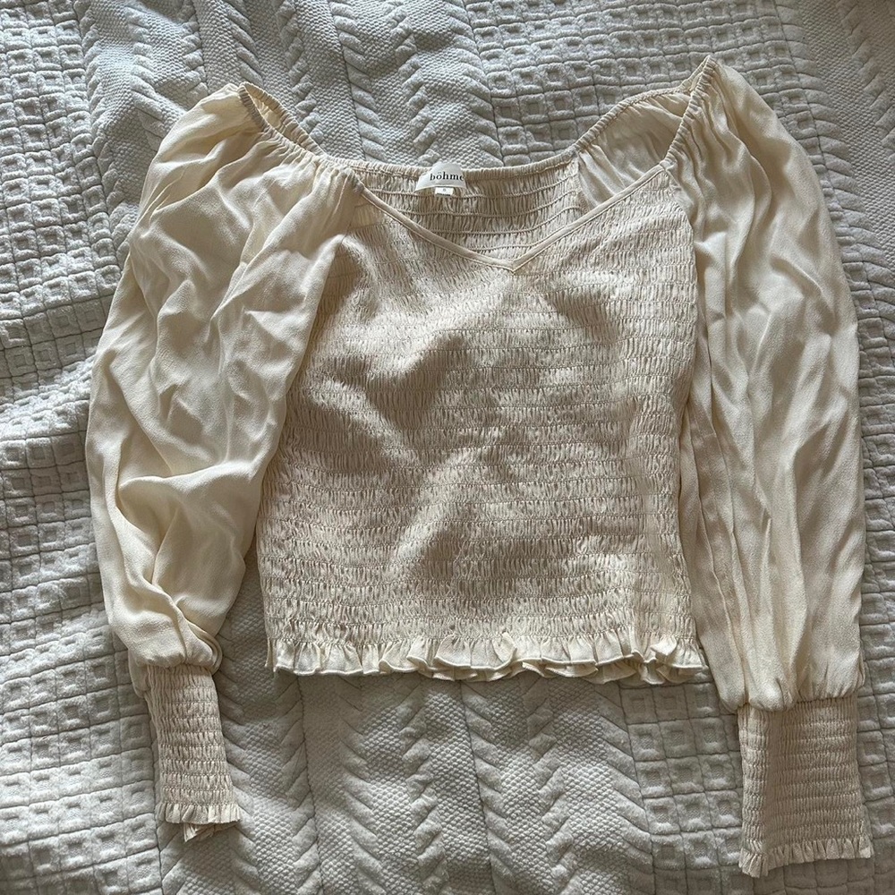 Bohme cream long sleeve top; worn once!